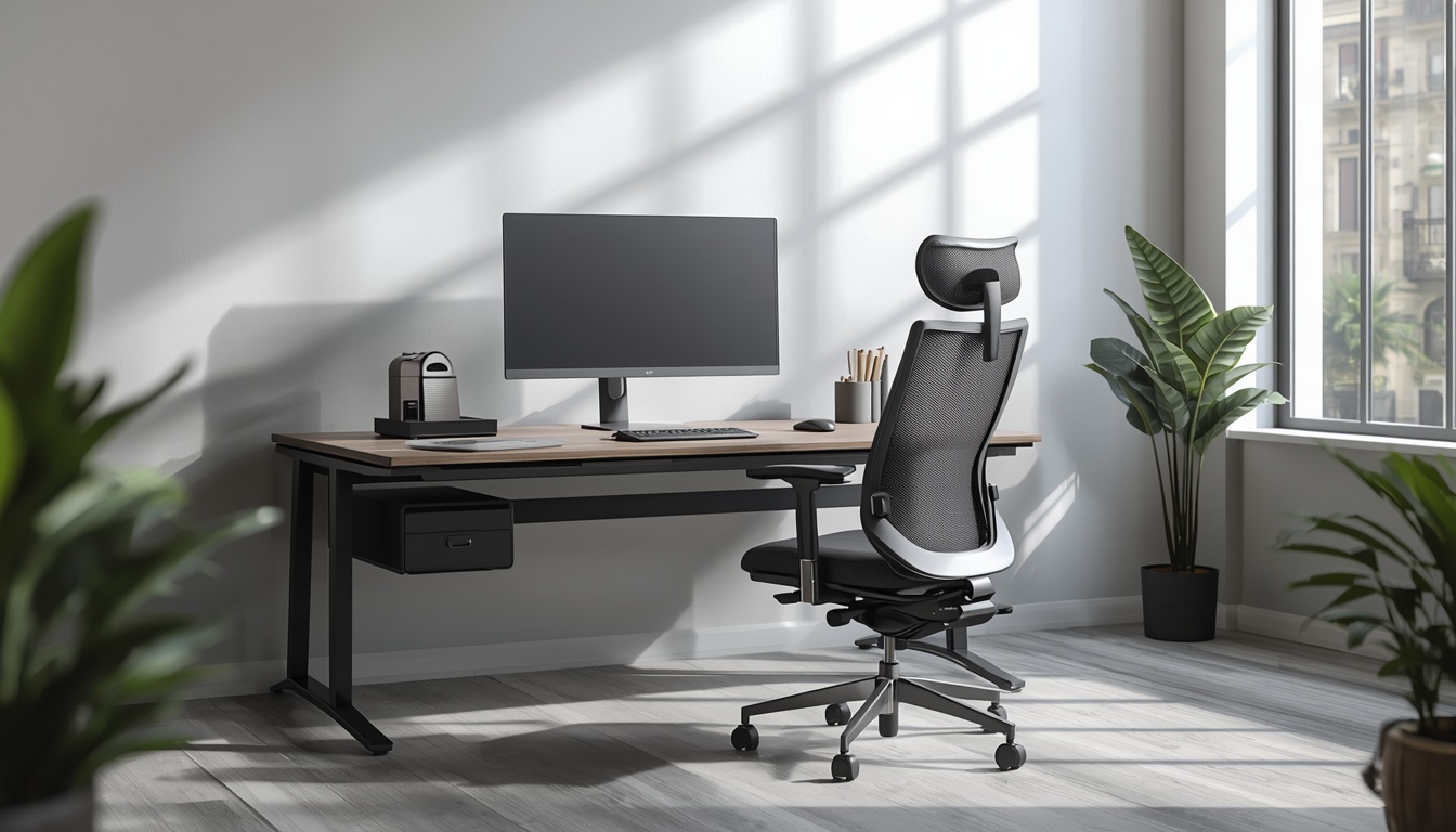 Modern ergonomic desk setup reviewed by Fitnesswrist